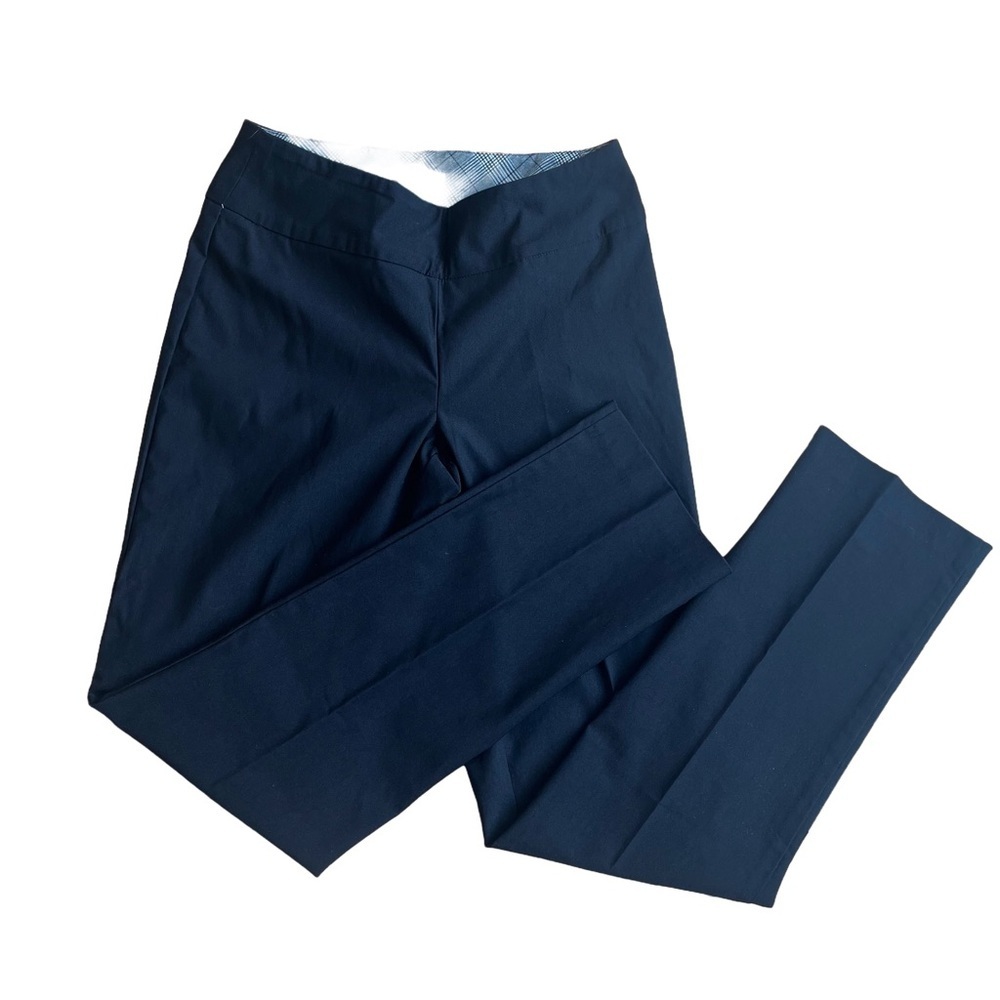 Pull on dress pants casual S.C. & Co navy blue women size 8 stretchy work office